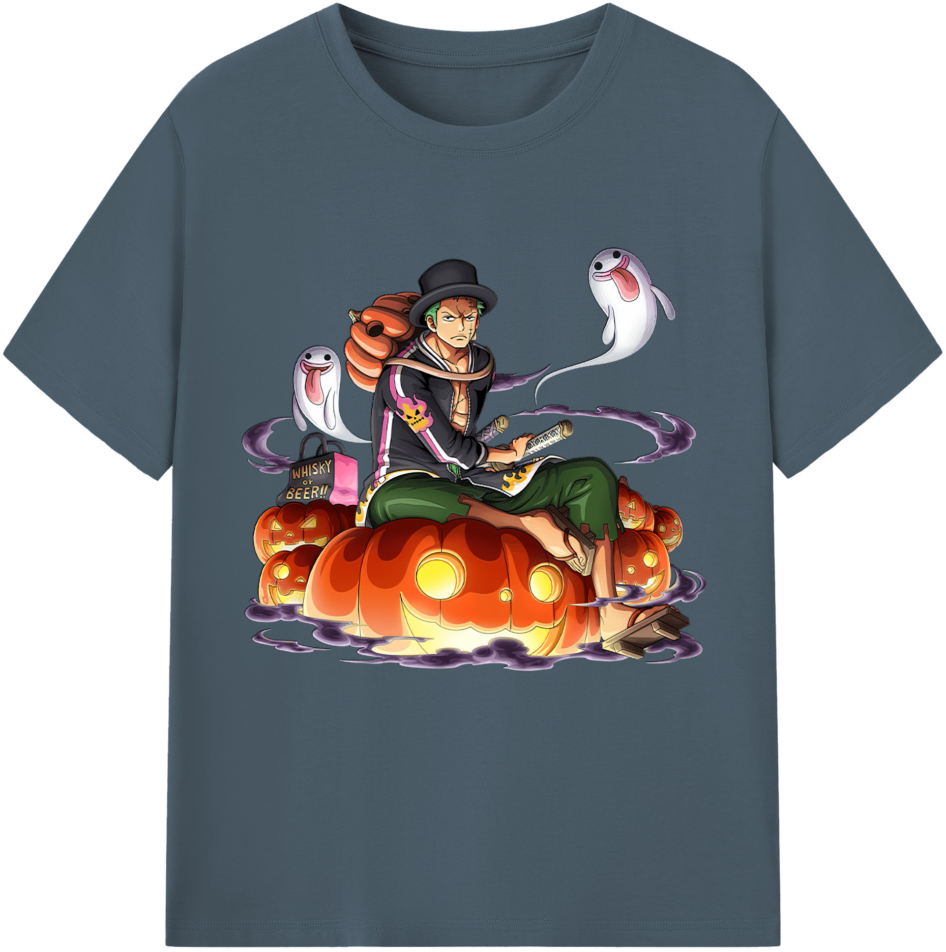 ワンピース ロロノア・ゾロ ONE PIECE Roronoa Zoro 綿100％半袖Tシャツ（フロントプリント）